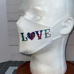 Love face mask holographic